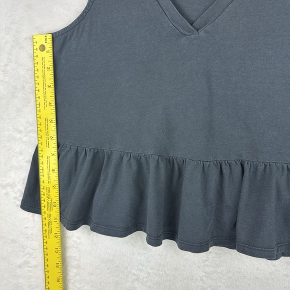 American Eagle Womens Black Tank Cropped Peplum Top Shirt Sz S - Picture 8 of 14